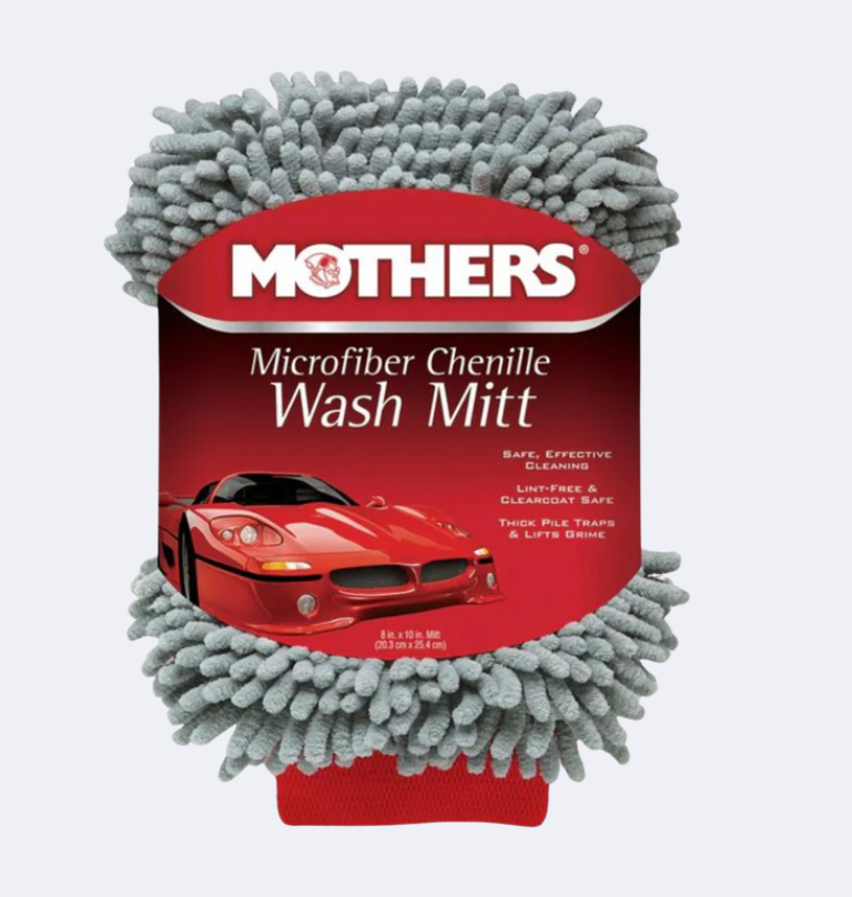 Mothers Chenille Wash Mitt – Super Soft Microfibre Car Wash Glove Cleaning Pad