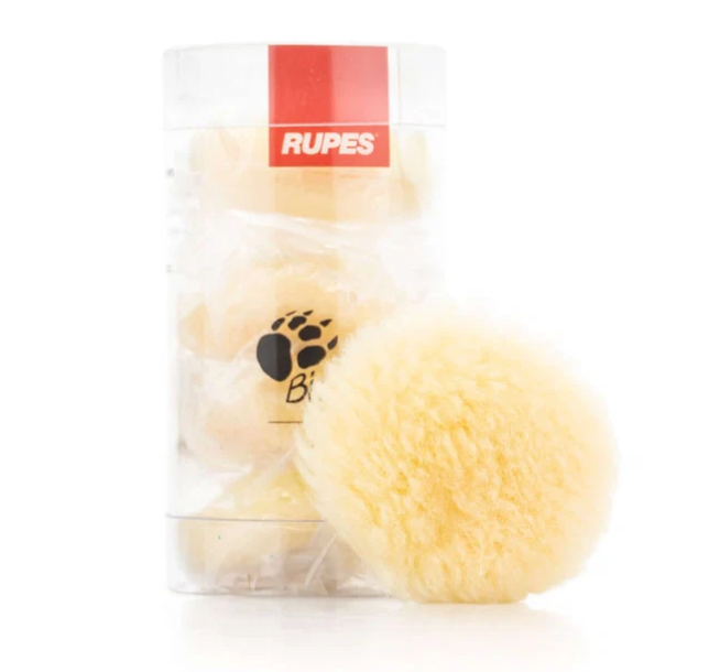 Rupes Yellow Wool Polishing Pad - Medium - 40mm - 4 PACK