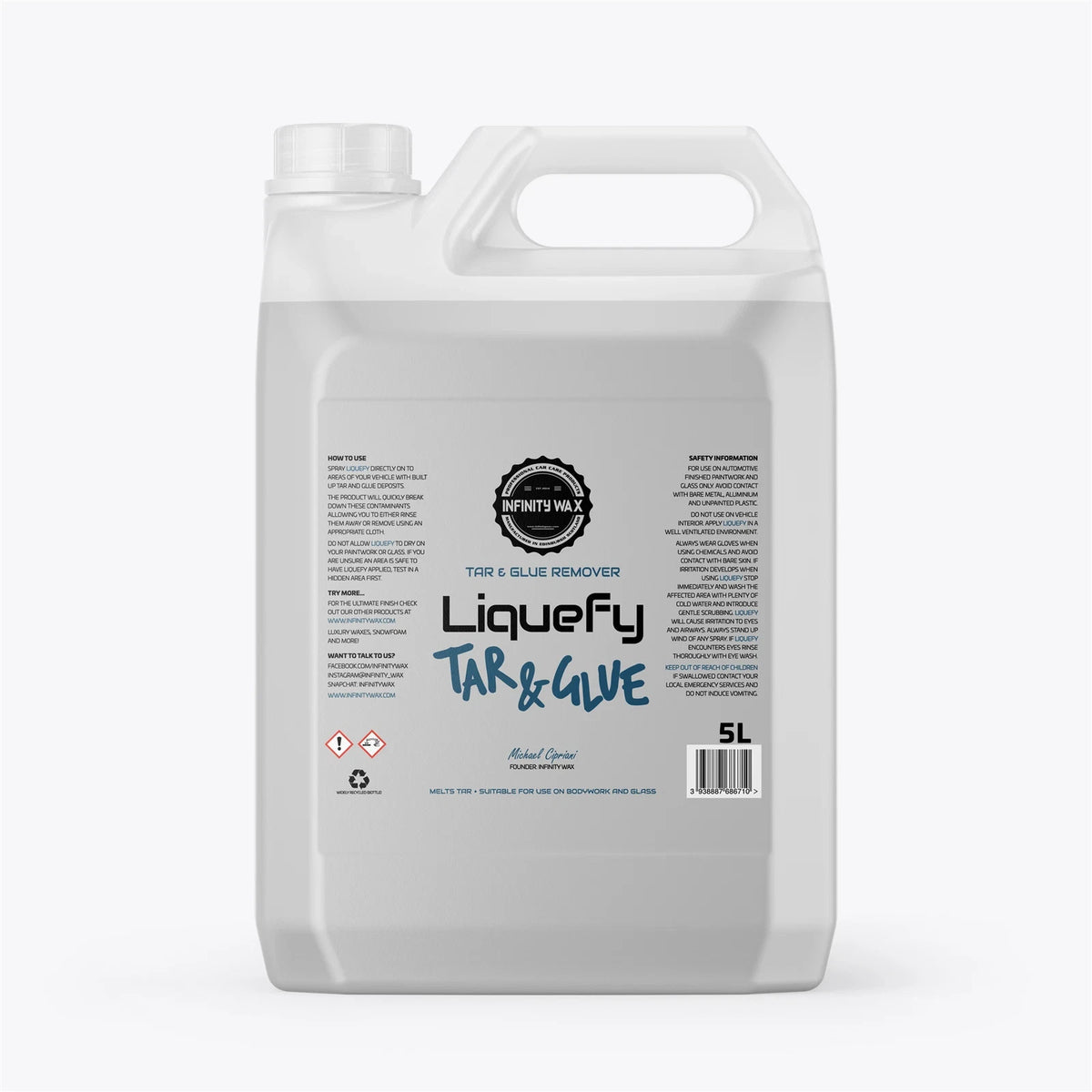Infinity Wax Liquefy Tar & Glue Remover Instant Action Cleaner Tool 5L