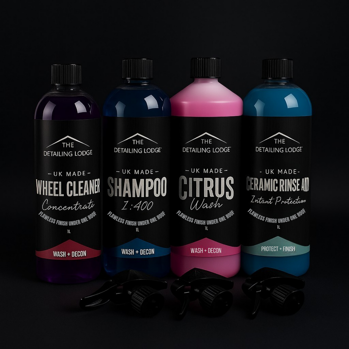 4 x 1L Detailing Bundle – Pre Wash, Shampoo, Rinse Aid, Wheel Cleaner CAR CARE