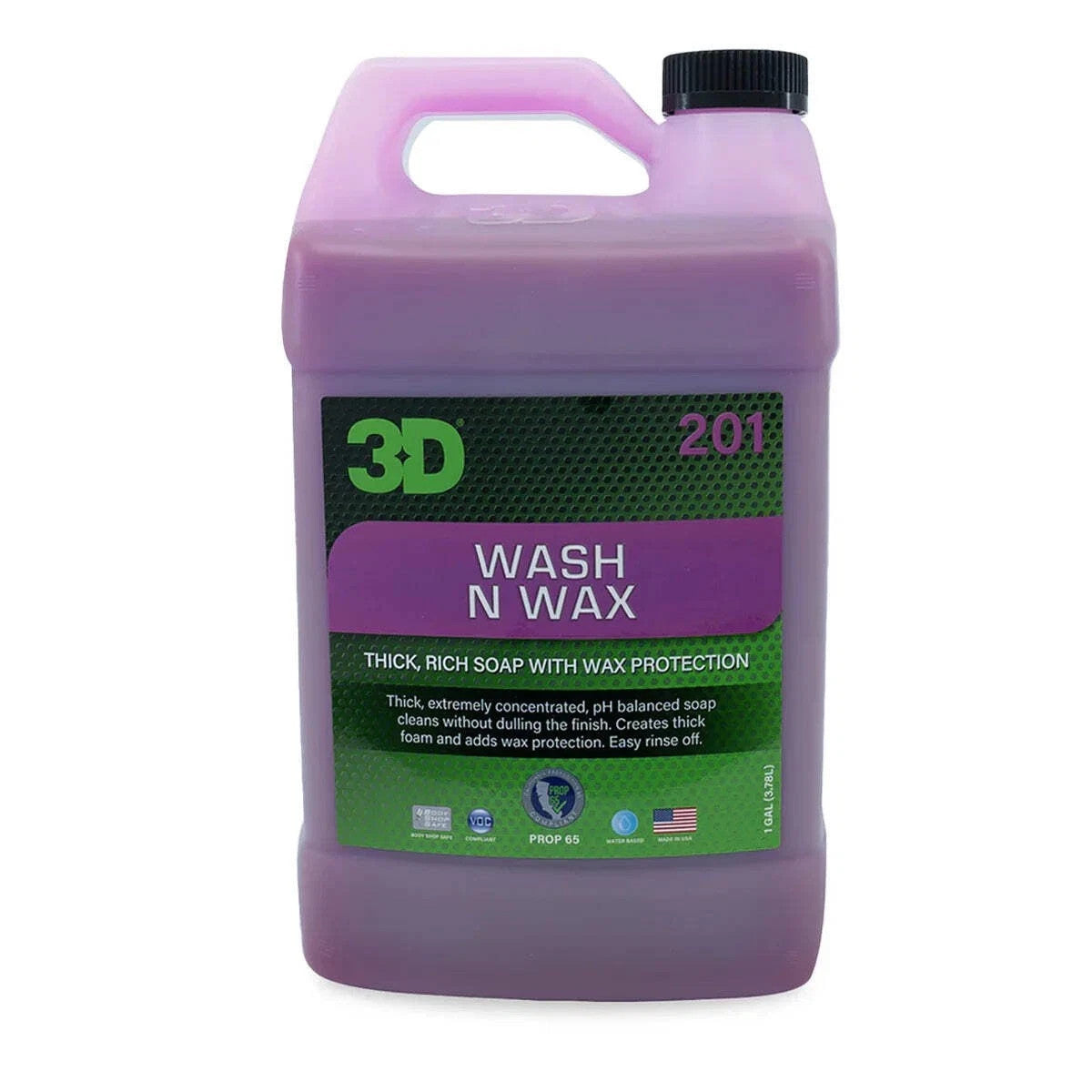 3D Car Care Wash N Wax Car Wash Soap Wax High Foam Easy Deep Cleaning 3.78L 1GAL