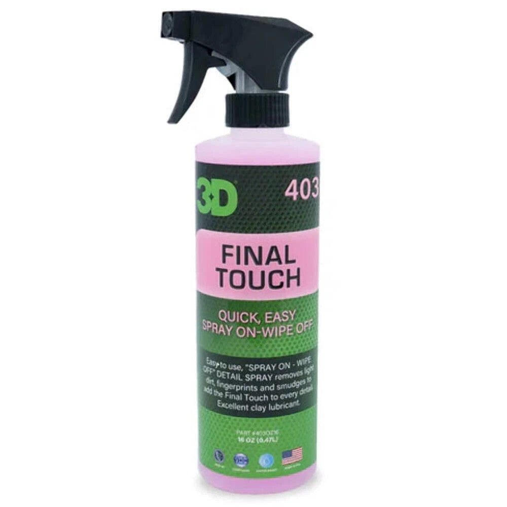 3D Car Care FINAL TOUCH Quick Detail Spray Easy Showroom Shine 16oz 470ml